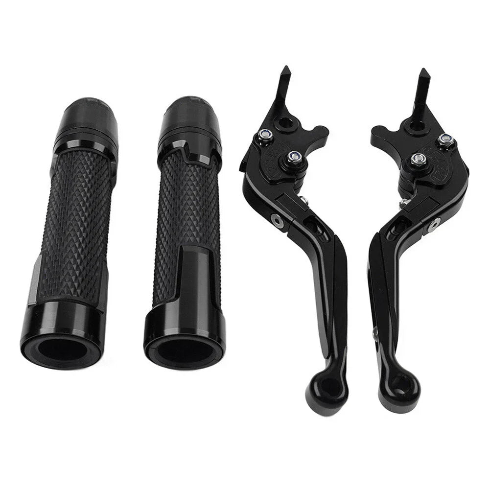Black Extendable Brake Clutch Lever Grip Set for Honda CB1100 CB1300 (2013-2023)