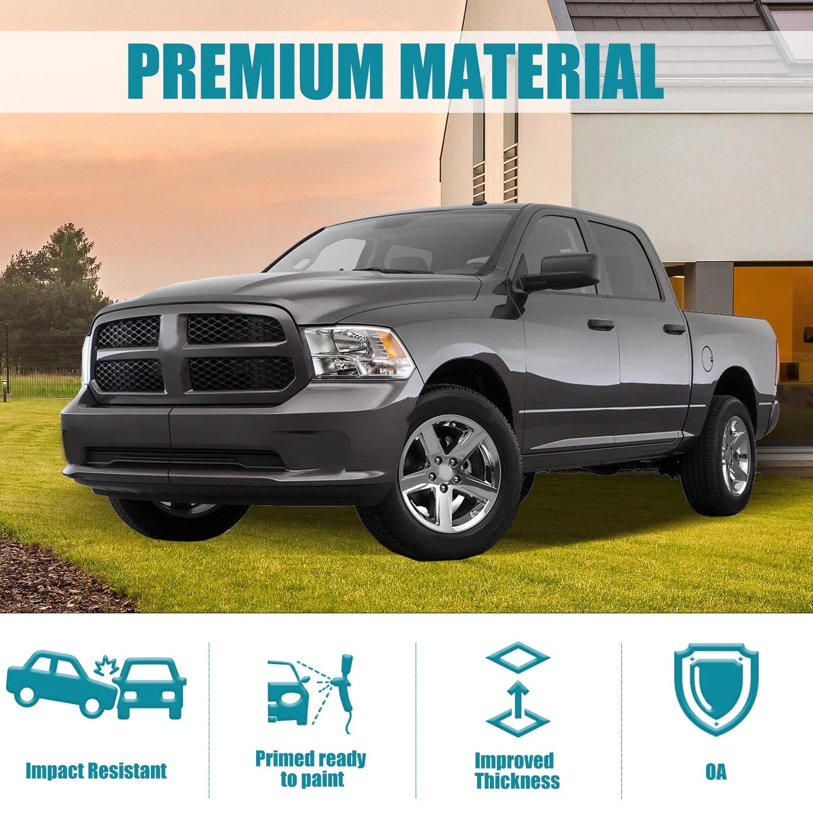 Black Steel Front Bumper for Dodge Ram 1500 (2013–2018)