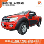 Matte Black Fender Flares for Ford Ranger Ute T6 PX1 (2012-2014)