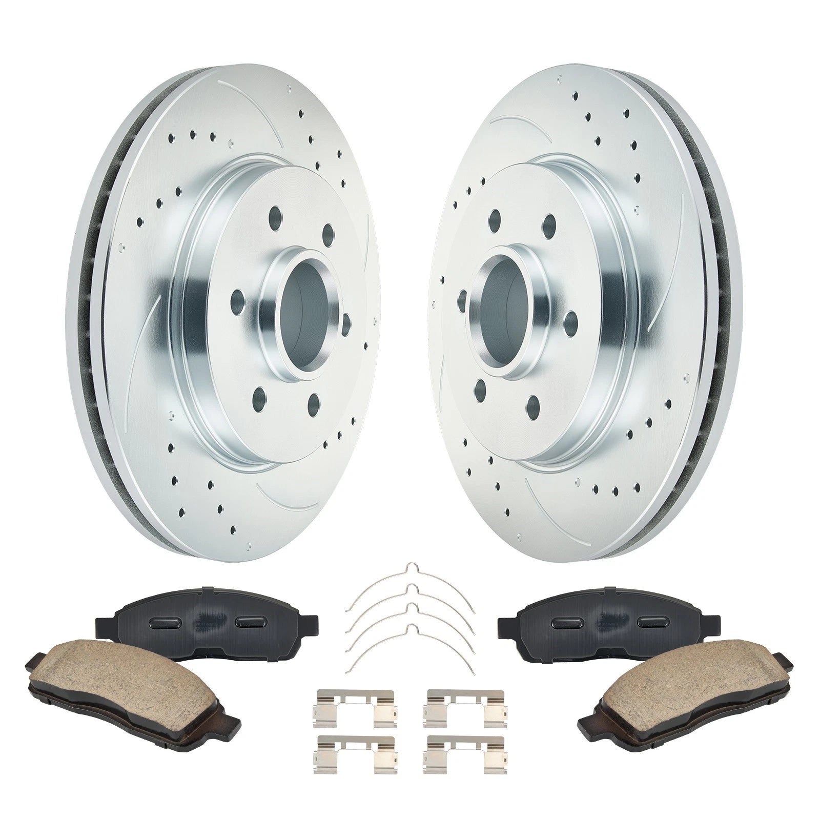 6PC Front Drilled Rotor Brake Pad Kit for Lincoln Mark LT (2006–2008)