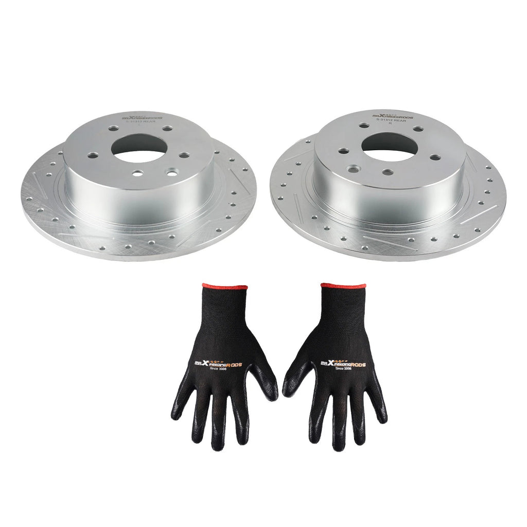 Rear Drilled & Slotted Disc Brake Rotor for Nissan Maxima (2004–2008) S-31312