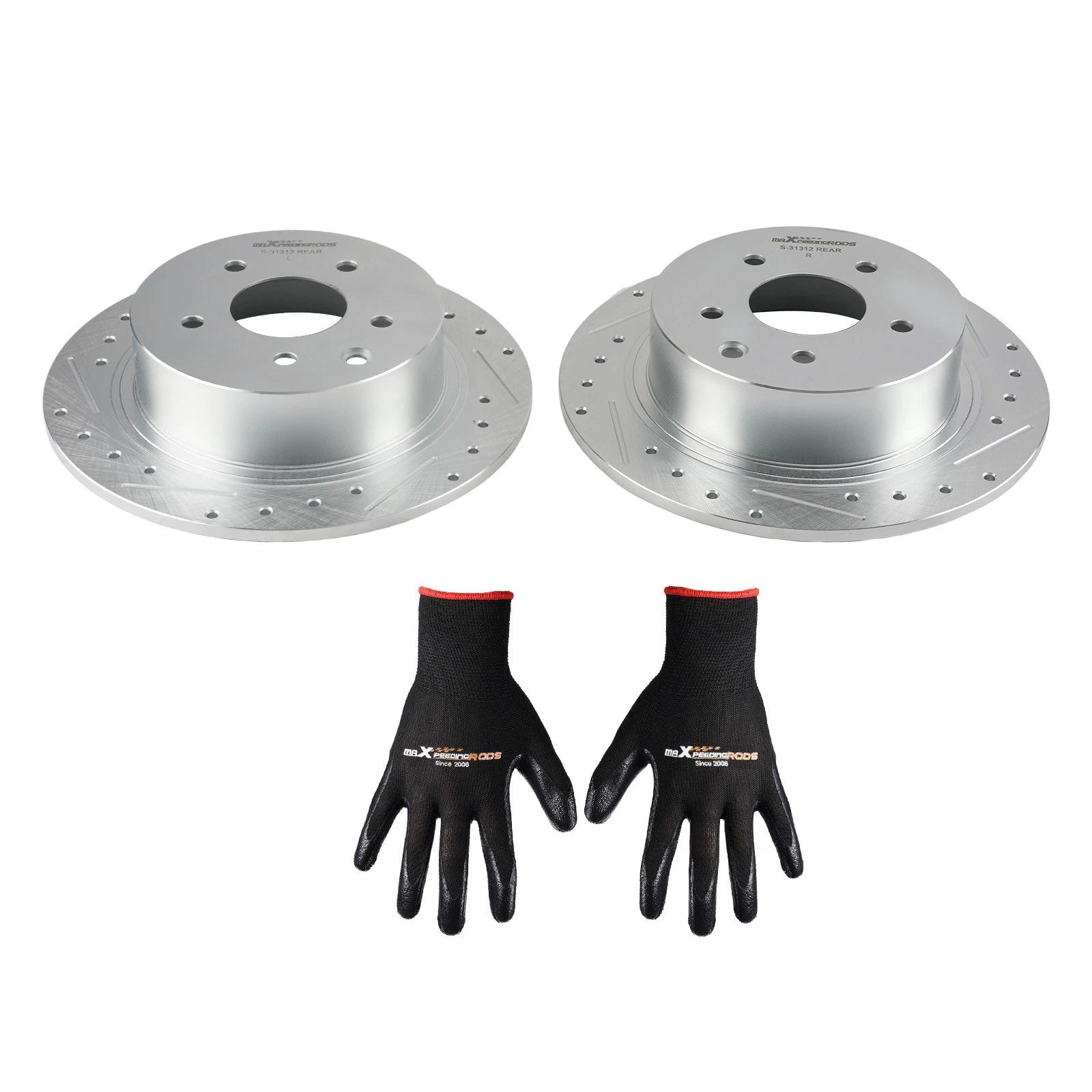 Rear Drilled & Slotted Disc Brake Rotor for Nissan Maxima (2004–2008) S-31312