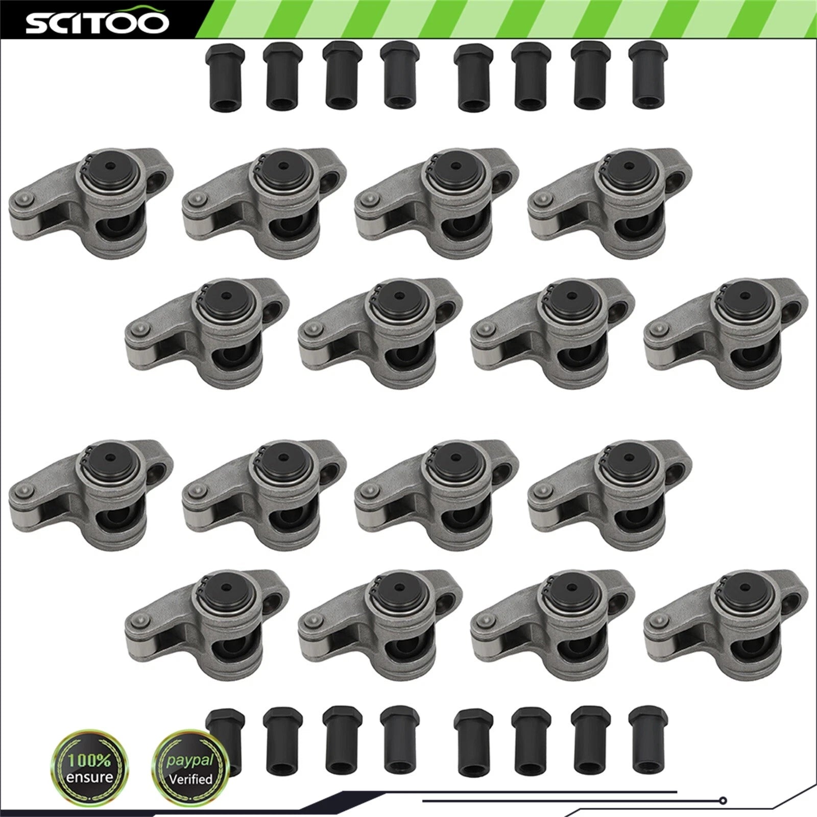Stainless Steel Roller Rocker Arms & Studs for Chevy SBC 350 400 (1.6 Ratio)