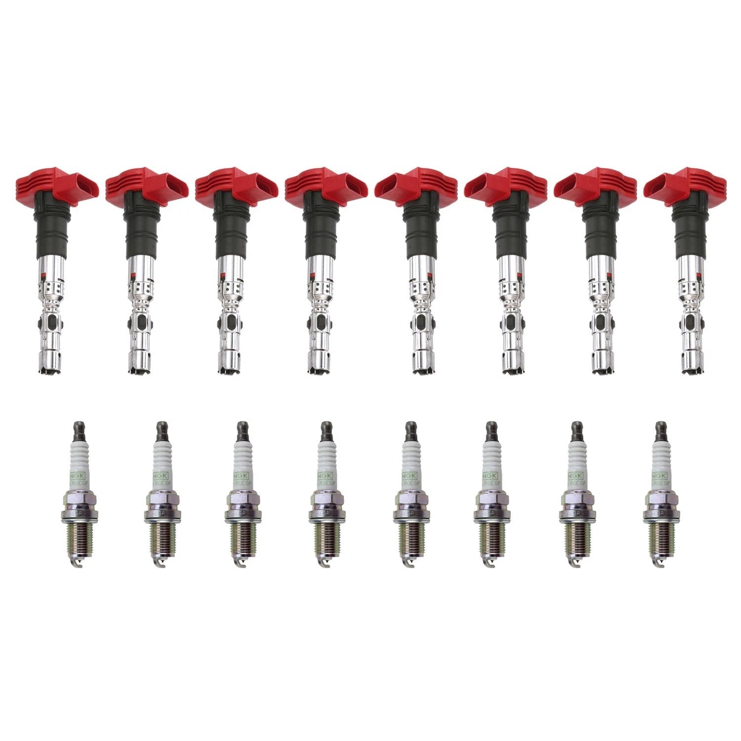 Set of 8 Ignition Coils & NGK G-Power Spark Plugs for Audi VW Porsche 4.2L V8