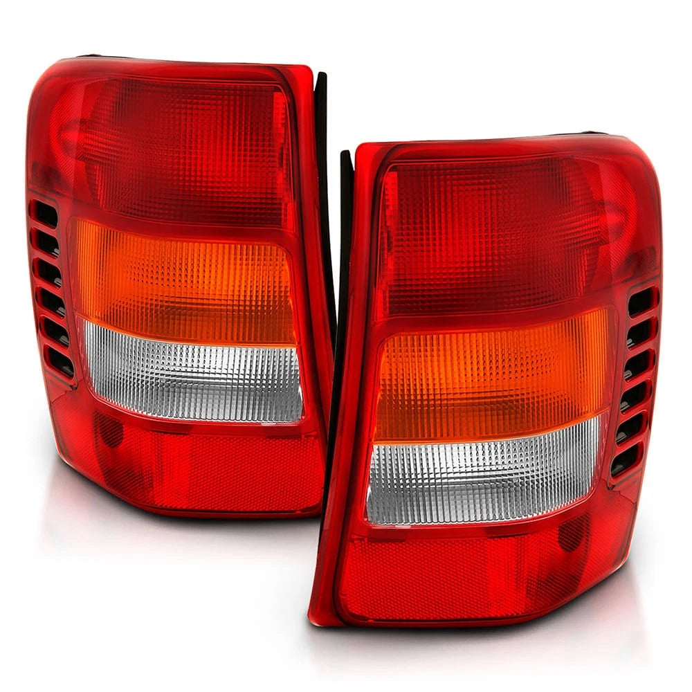 Chrome Red/Clear Lens Tail Light Assembly for 1999-2004 Jeep Grand Cherokee