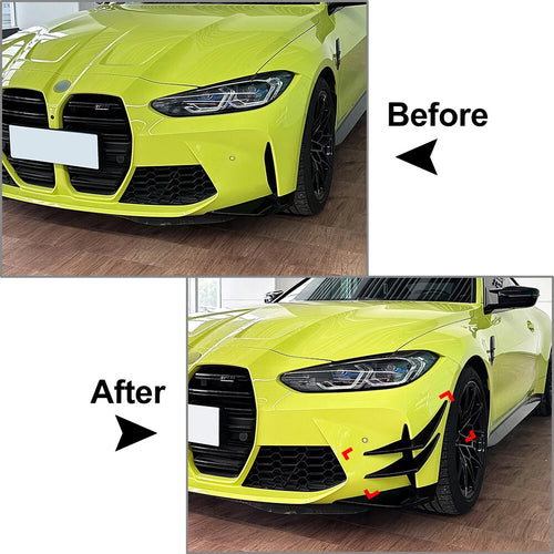 1 Pair ABS Front Bumper Splitters Spoiler for BMW M3 M4 (2021–2024)