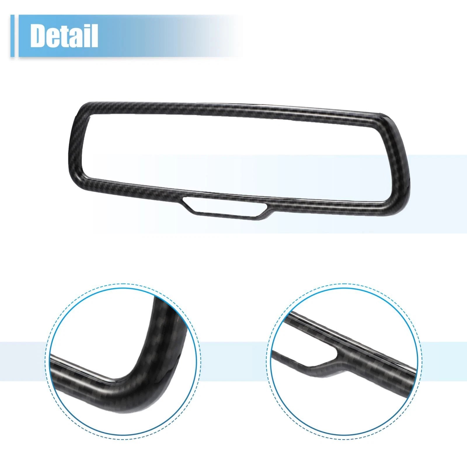 Rearview Mirror Cover for Dodge (ABS Black Carbon Fiber)