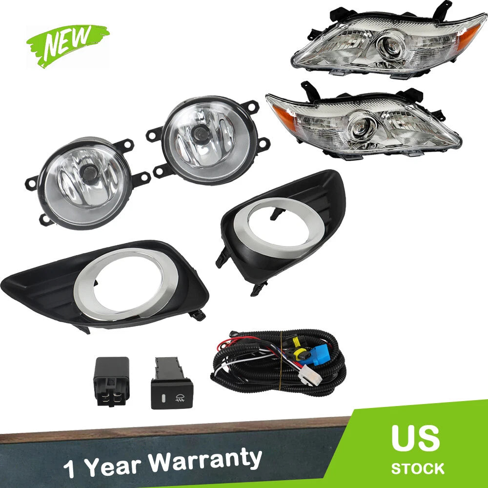 Fog Lights Lamps Set with Cover & Switch Kits for Toyota Camry (2010–2011)