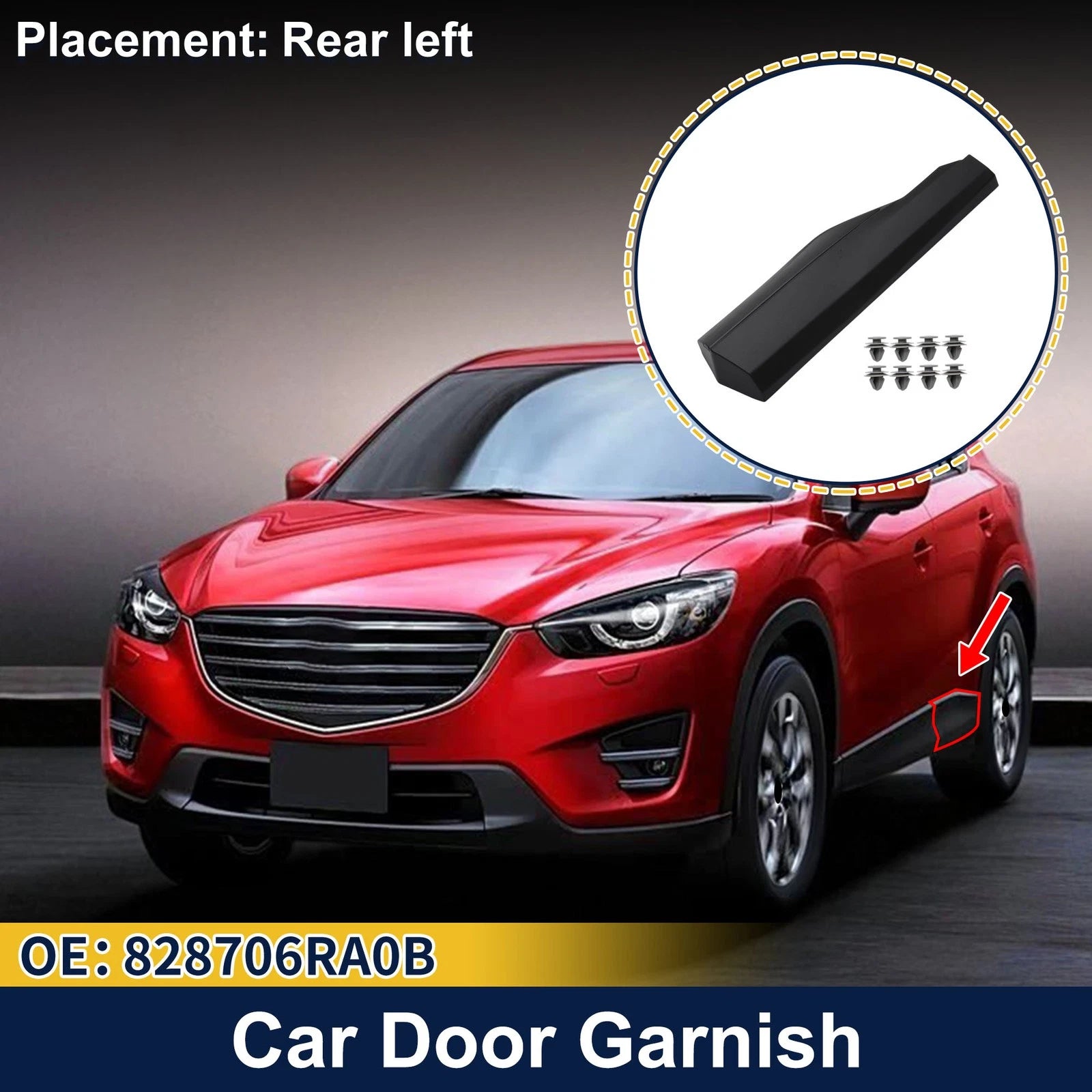 Rear Left Door Side Lower Trim No. 828706RA0B for Nissan Rogue (2021–2025)