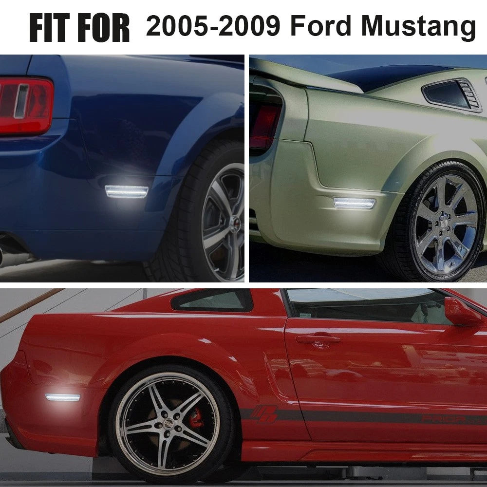 Pair White LED Side Marker Lights for Ford Mustang (2005–2009)