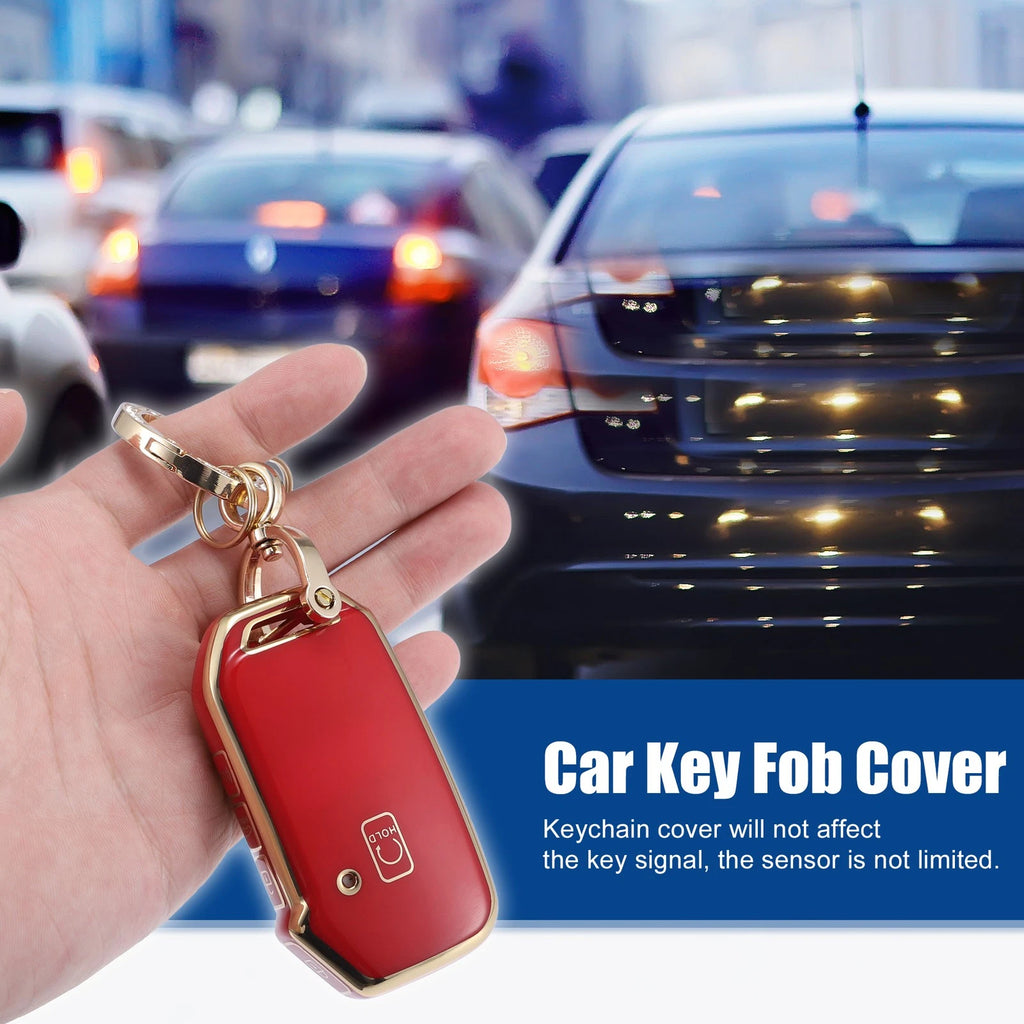 TPU Key Fob Cover for Kia K5 (2021–2023) - Red, Key Chain Included