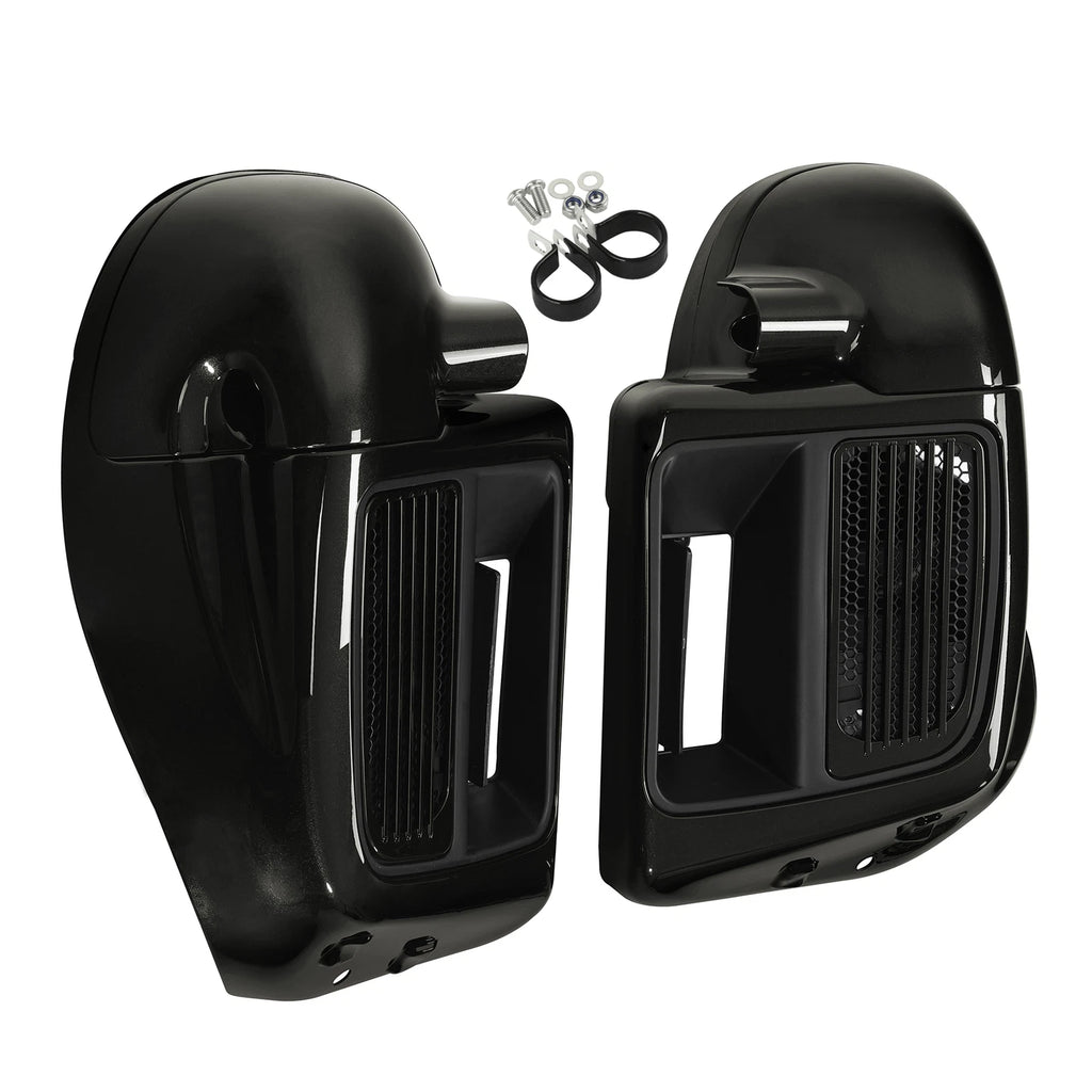 Lower Vented Leg Fairings for Harley Electra Glide (2014–2025) Black Quartz