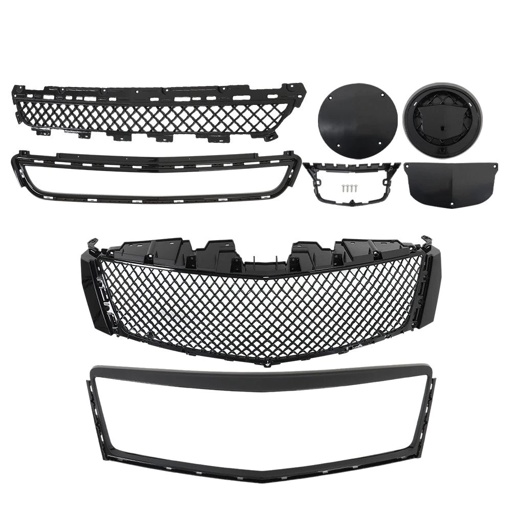 Glossy Black Plastic Front Center Grille Assembly for Cadillac XTS (2013–2017)