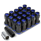 Set of 16 Aluminum Blue Lug Nuts + Adapter M12x1.5 for Rims