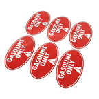 Set of 6 Gasoline Only Stickers 2" x 4" Round