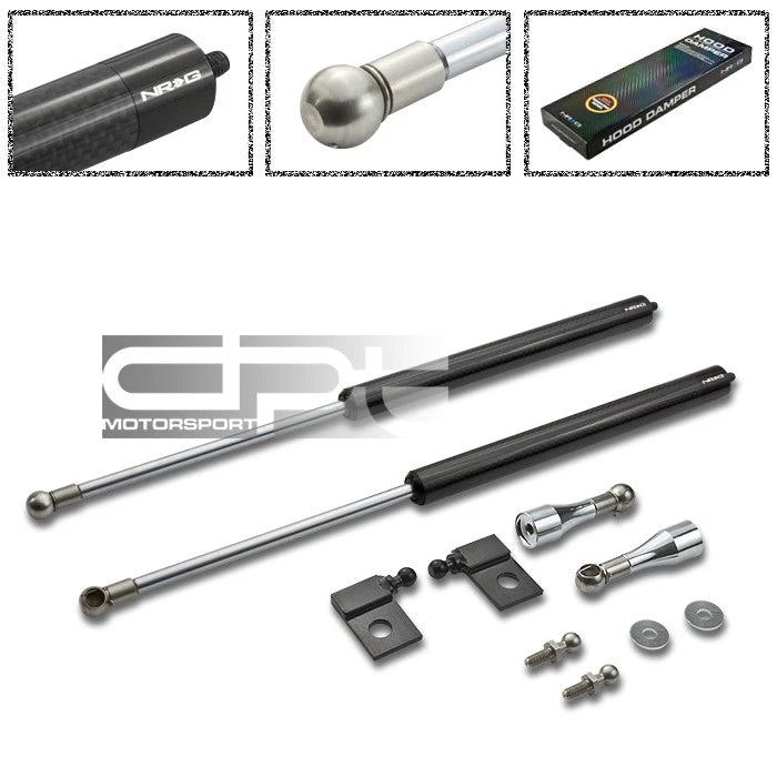 NRG Polished SS Hydraulic Hood Damper Kit for Scion xB (2008–2015)