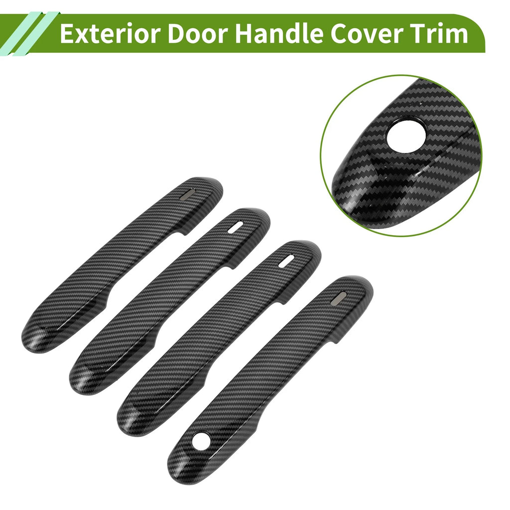 Exterior Door Handle Cover Trim for Toyota Grand Highlander (2024–2024) Carbon Fiber Black