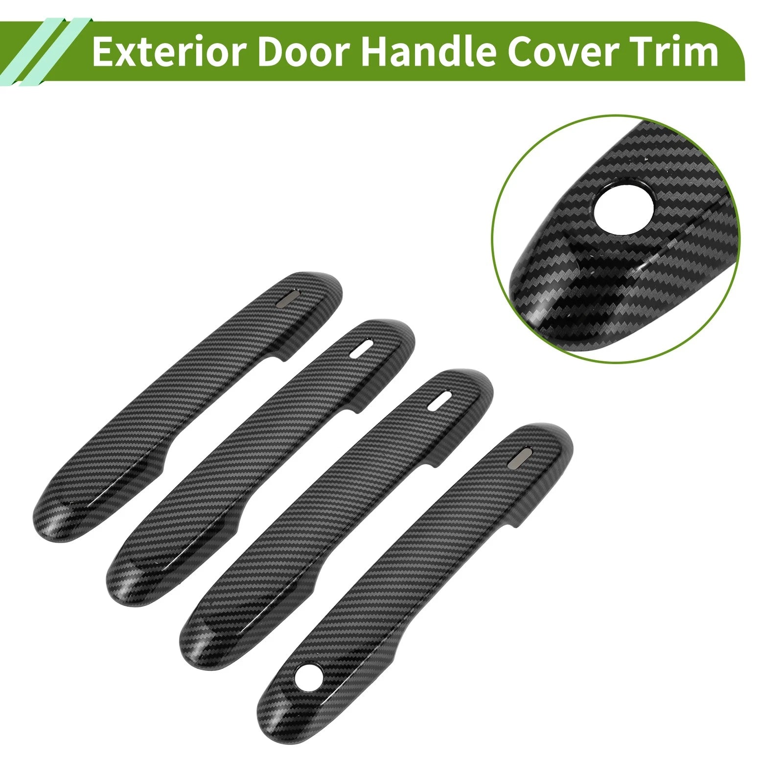 Exterior Door Handle Cover Trim for Toyota Grand Highlander (2024–2024) Carbon Fiber Black