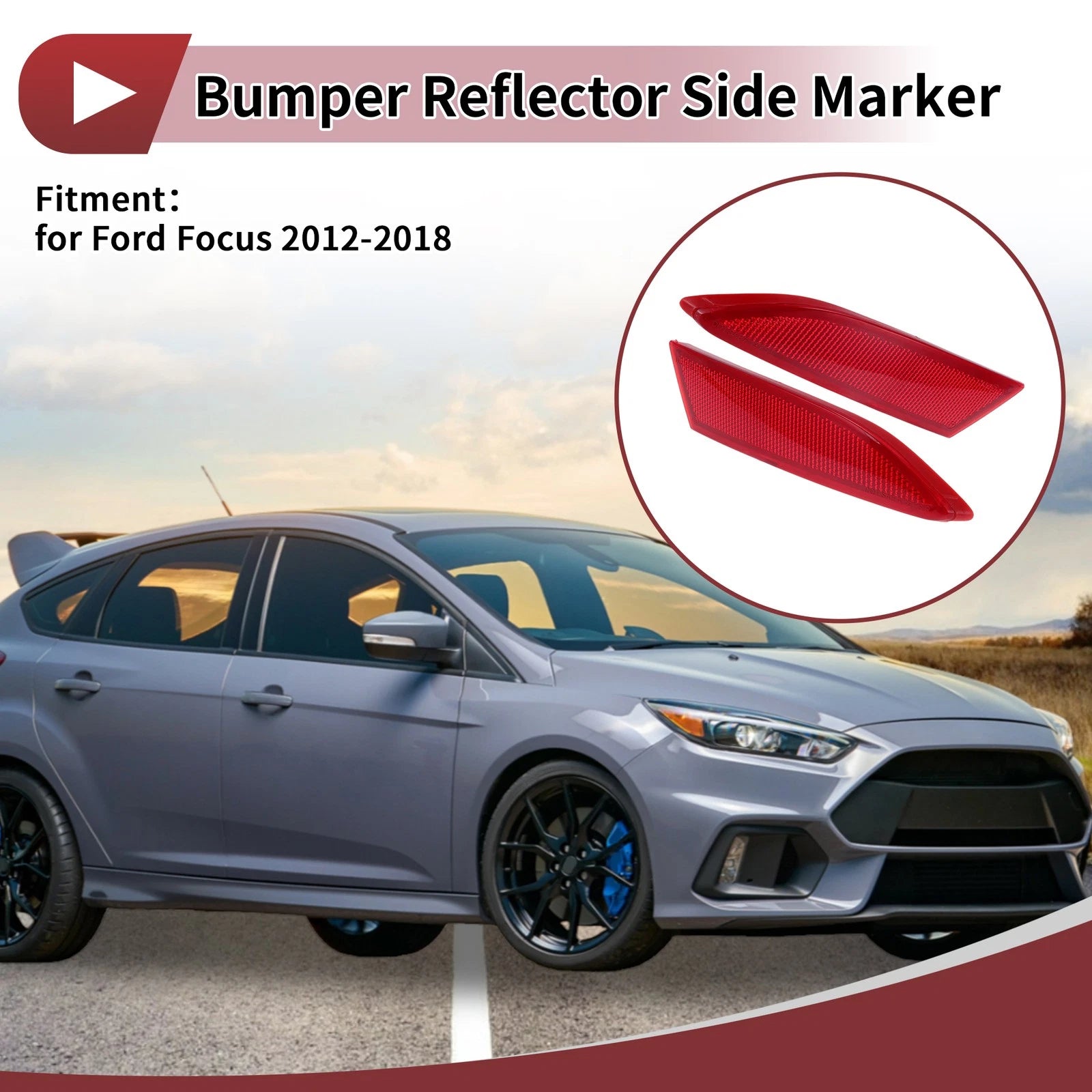 Set of 2 Rear Bumper Reflectors for Ford Focus (2012–2018) No.BM5Z13A565B