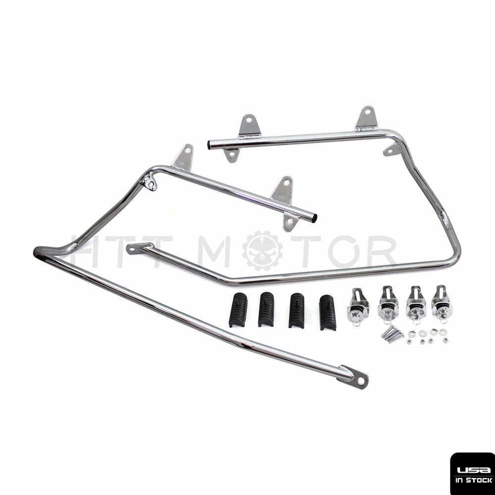 Chrome Saddlebag Support Conversion Bracket Kit for Harley Heritage Softail (1984–1991)