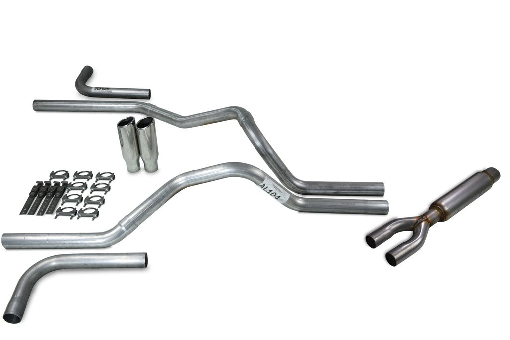 2.5" Dual Exhaust Kit for Ford F150 (2015–2020) - Glasspack, Side Exit, Clamp On Tips