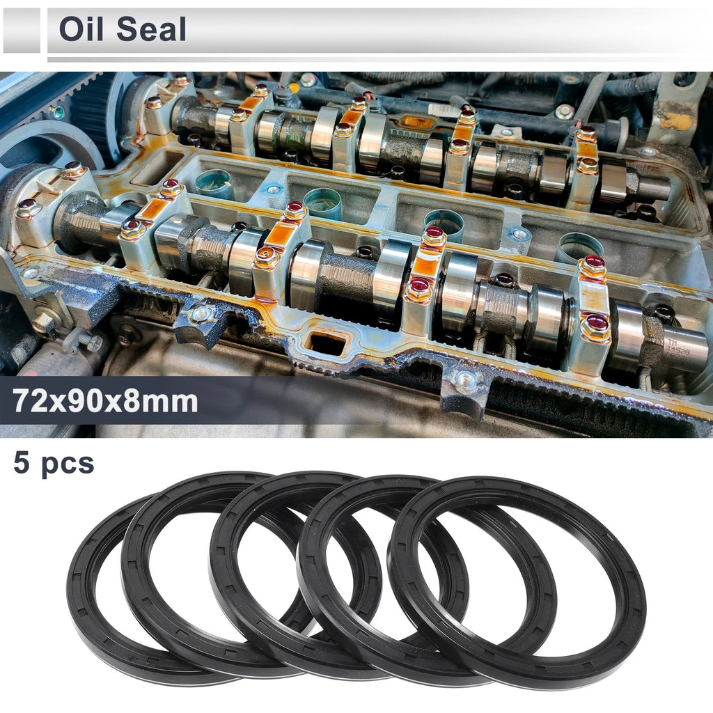 Set of 5 Oil Seal Rotary Shaft Seal Nitrile Rubber 72x90x8mm