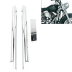 Chrome Down Tube Frame Covers for Harley Softail Twin Cam (2000-2006)