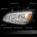 LED DRL Turn Signal Dual Projector Headlights for Kenworth T170 T370 T660 (2008–2019)