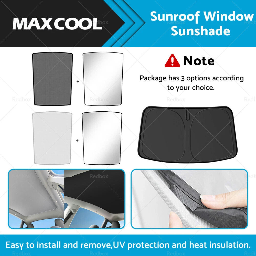 Sunroof Sunshade for Tesla Model Y (2020–2023) - UV Blocking Front & Rear