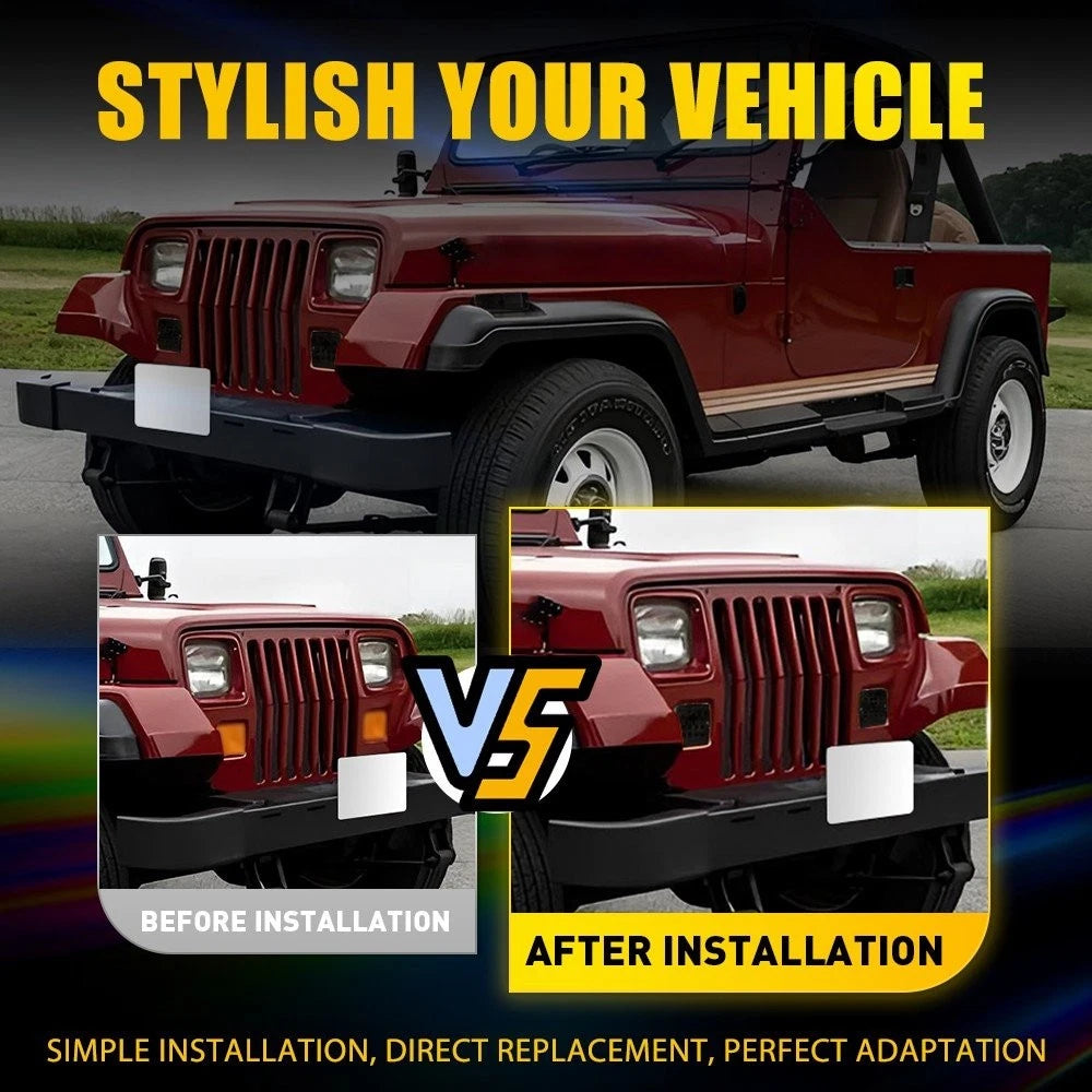 Pair Smoke Bumper Side Marker Lights for Jeep Wrangler YJ (1987–1995)