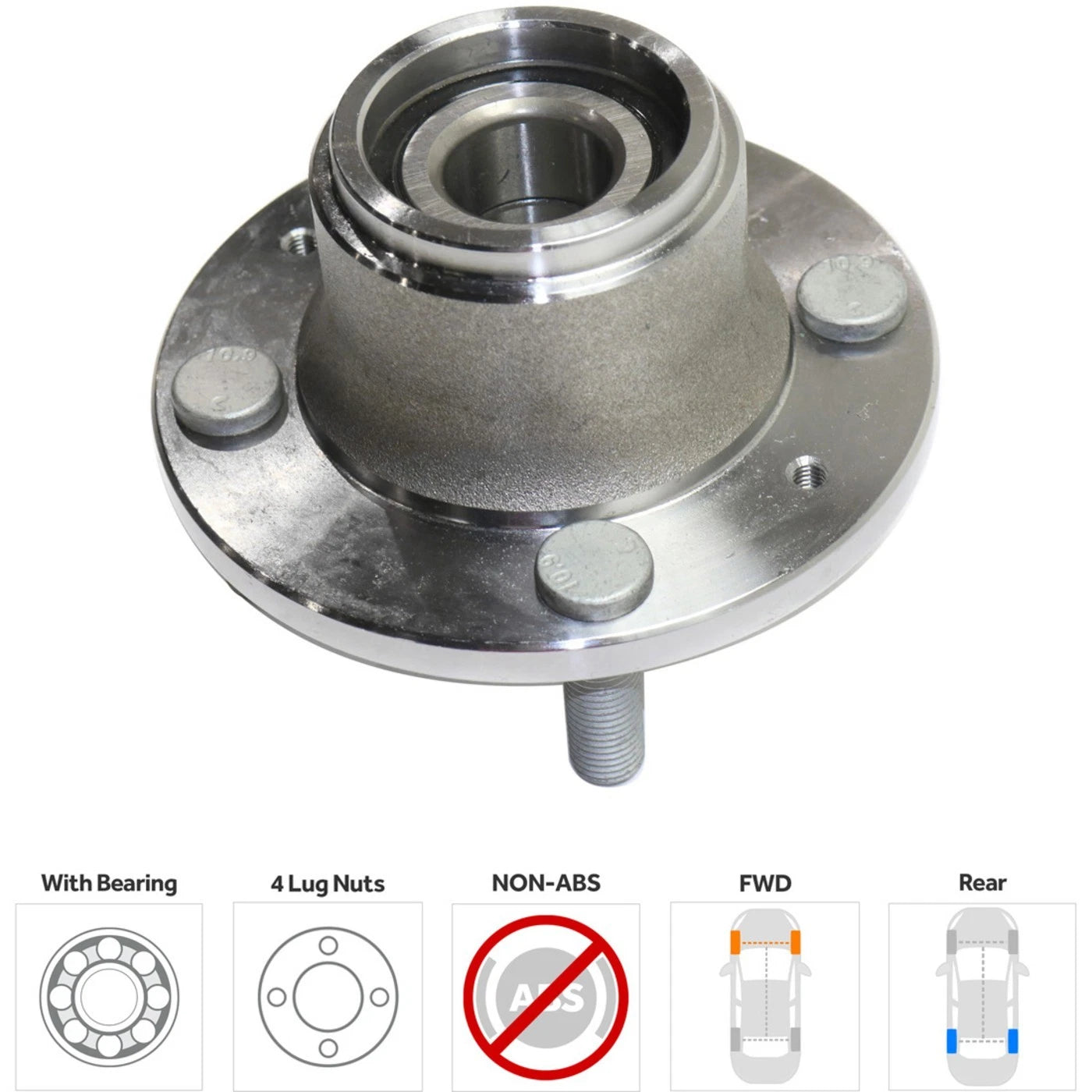Set of 2 Wheel Hubs for Chevrolet Aveo (2004–2011) Rear Left & Right