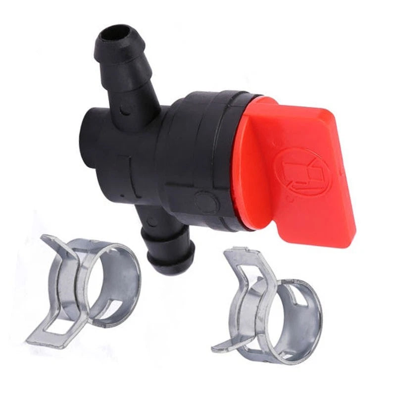 1x 1/4 In-Line Fuel Shut-off Valve with Clamps for Honda/Tecumseh