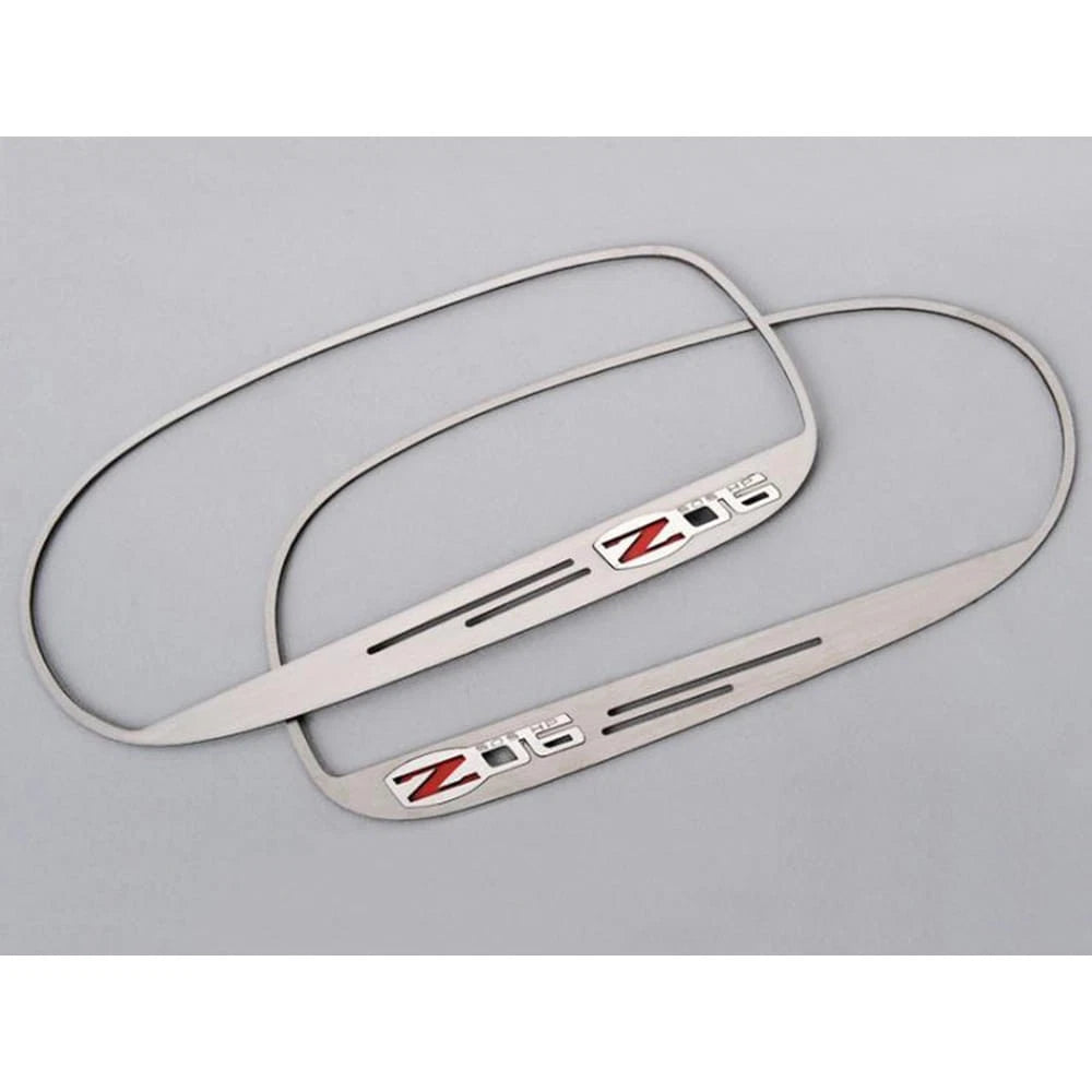 Brushed Stainless Steel Side Mirror Trim for 2006-2013 Chevrolet Corvette Z06
