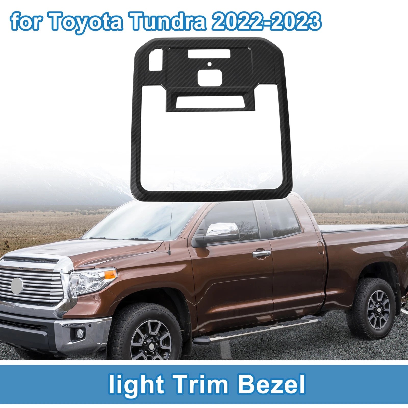 Front Row Headlight Trim Bezel for Toyota Tundra (2022–2023) Carbon Fiber Black