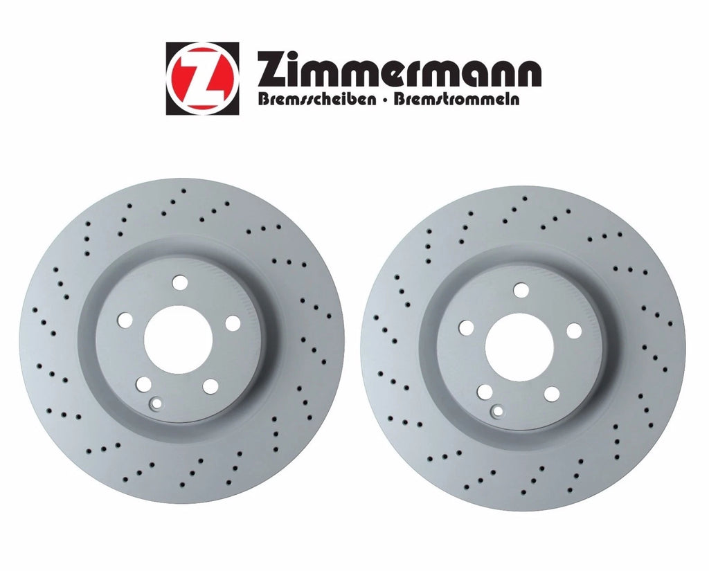 Set of 2 Front Brake Discs for Mercedes W216 W221 W230 (Zimmermann 221421161207)