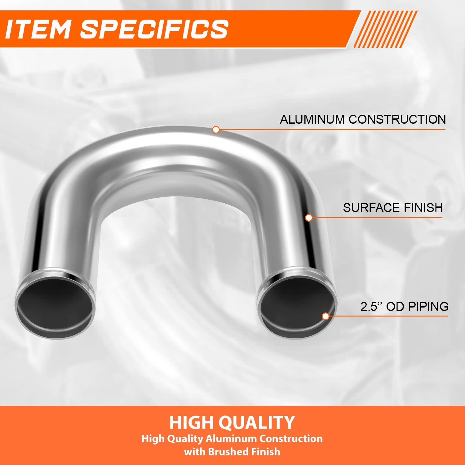 2.5" OD 180 Degree U-Bend Intercooler Pipe for Universal Applications