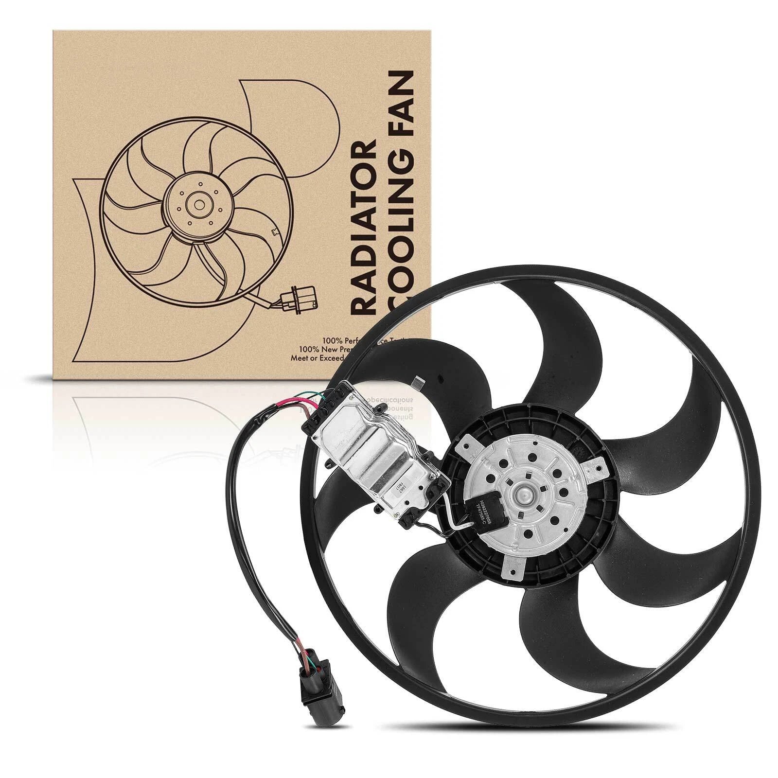 Right Radiator Cooling Fan Assembly w/ Control Unit for Audi Q7 VW Touareg (2007–2015)