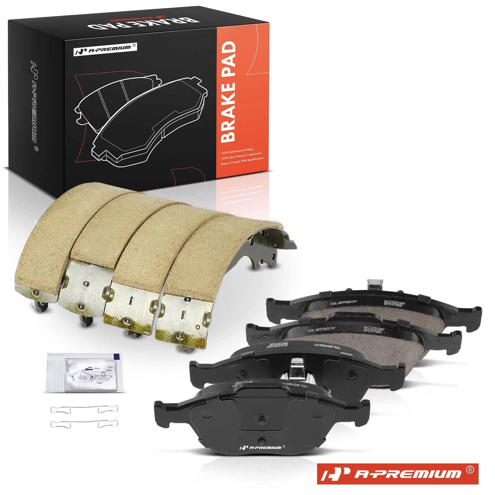 Set of 8 Ceramic Brake Pads for Ford Transit Connect (2010–2013)