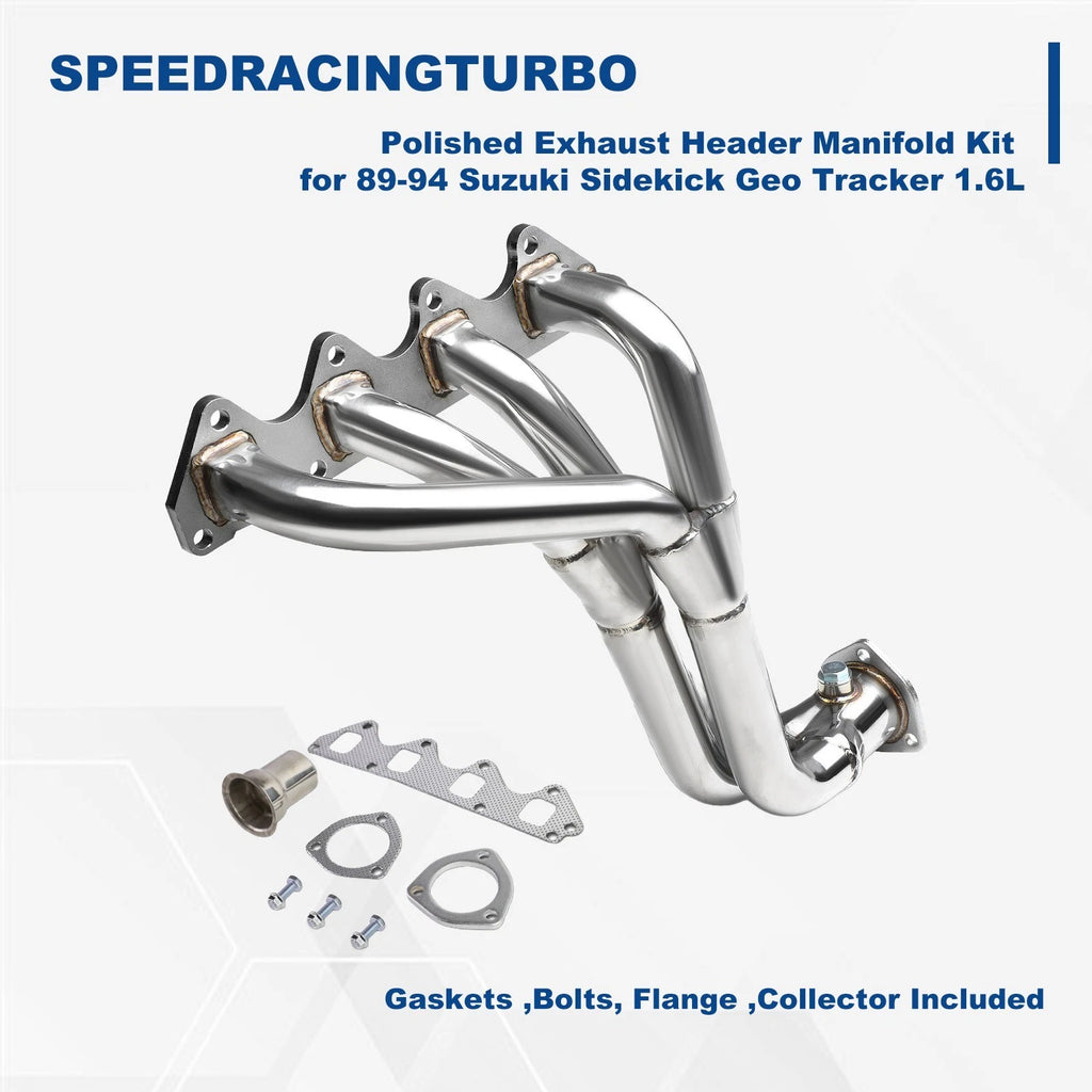 Exhaust Header Manifold Kit for Suzuki Sidekick, Geo Tracker (1989–1994)
