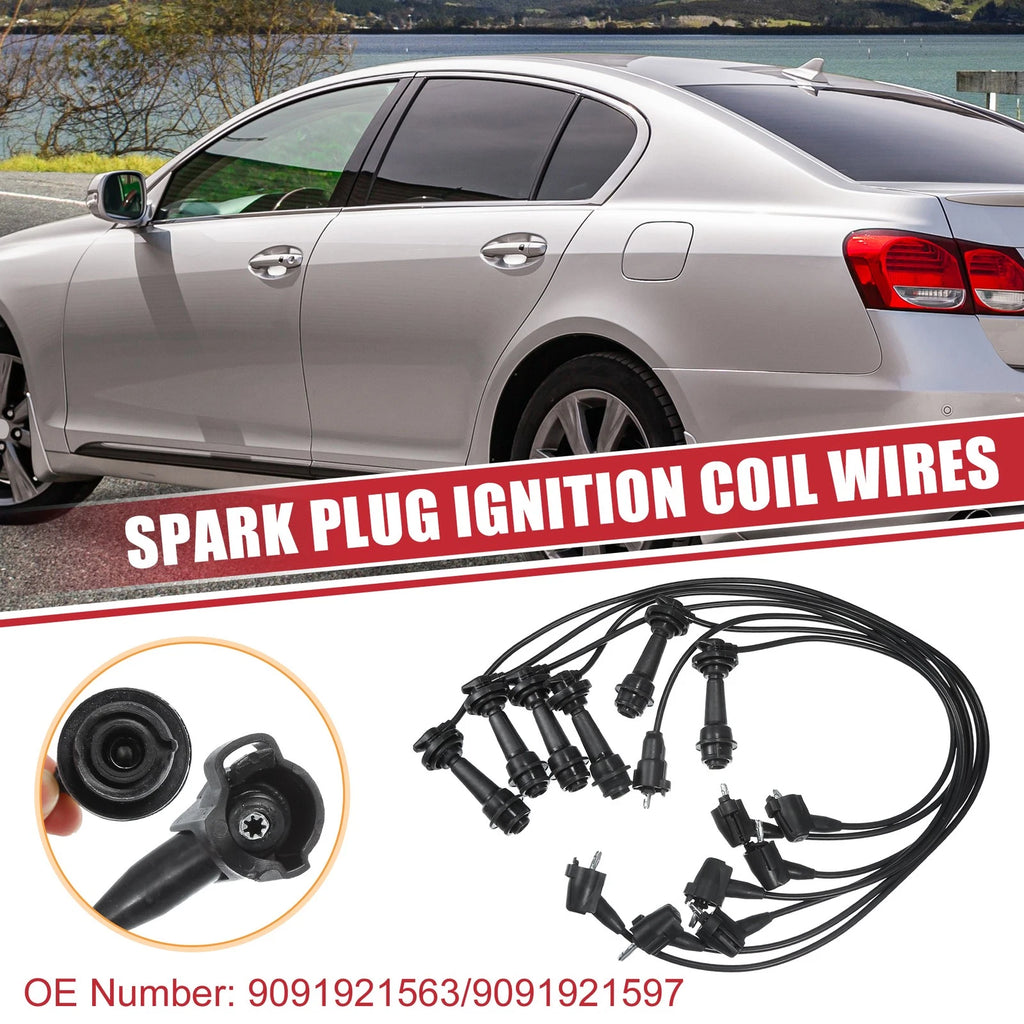 7pcs Spark Plug Wire Ignition Coil Cable No. 9091921563 for Toyota Supra (1993–1996)