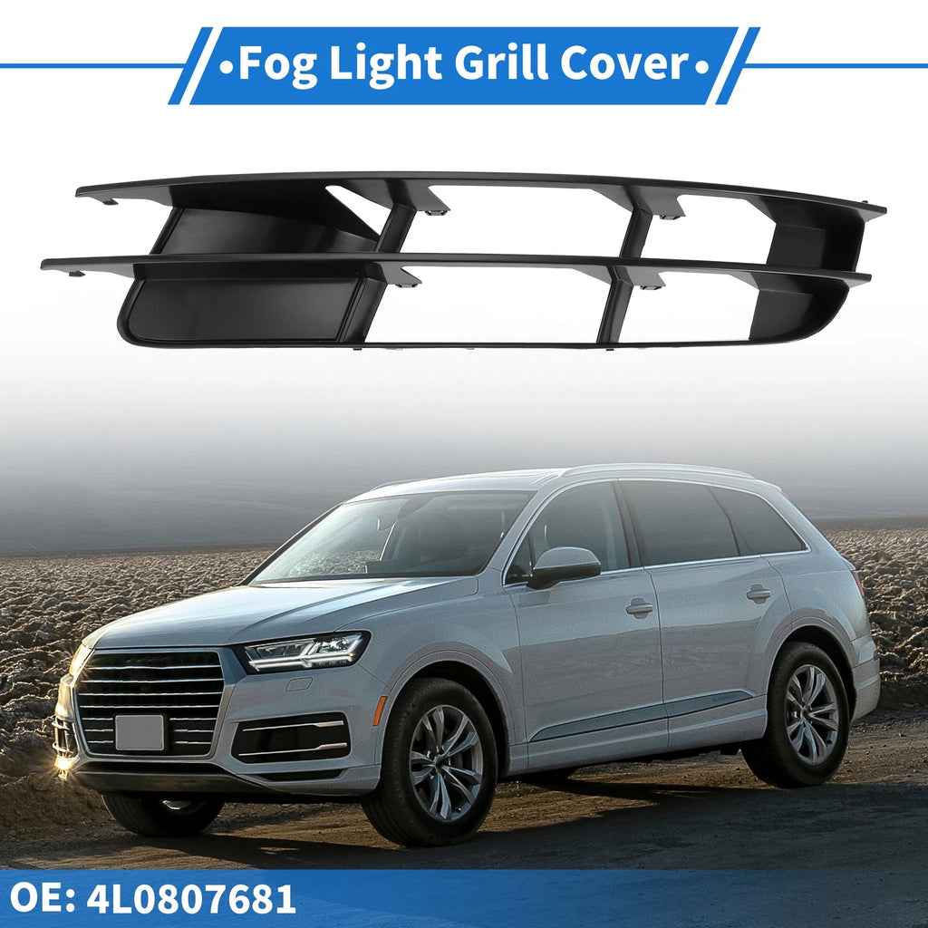 1pc Front Left Fog Light Grill for Audi Q7 (2007–2009) No. 4L0807681 ABS Black