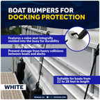Set of 4 Boat Fenders 6.5"x23" with Dock Lines and Fender Clip