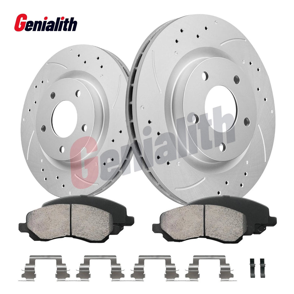 Set of 2 Front Brake Rotors & Ceramic Pads for Dodge Caliber/Avenger (2007–2014)