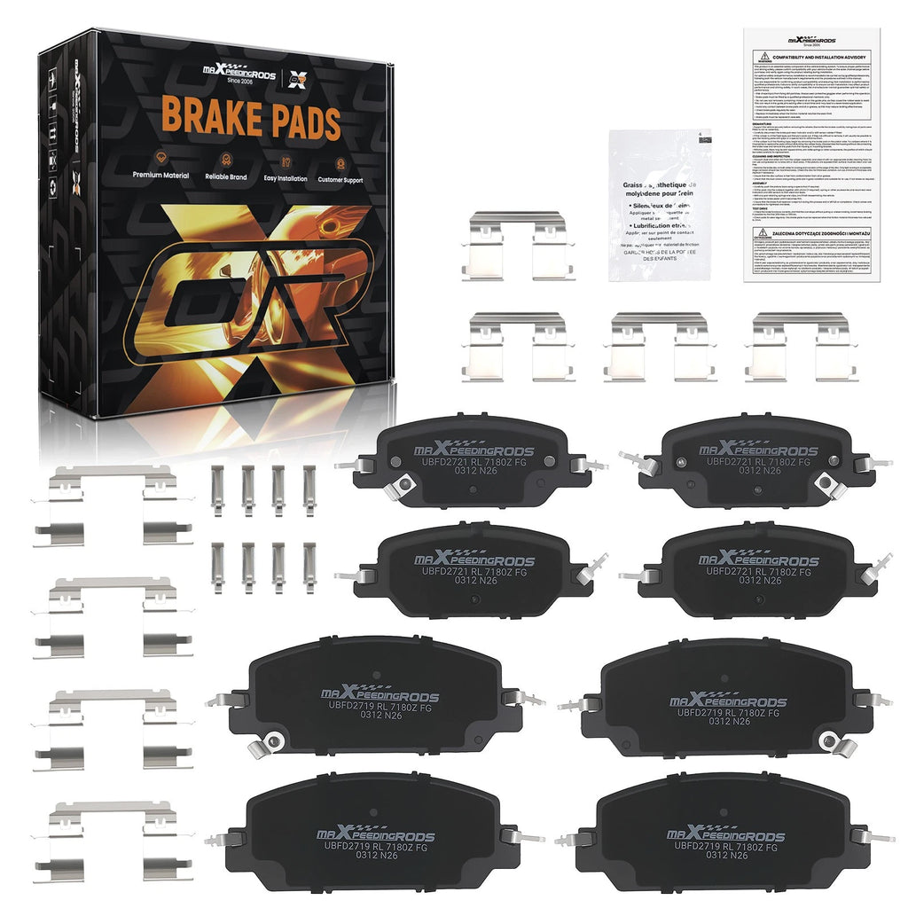 8pcs Brake Pads Set for Honda CR-V (2017–2022) w/Hardware & Lubricant