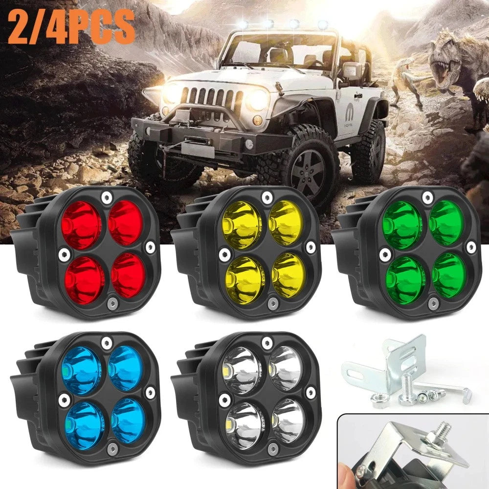 2X 3-Inch LED Cube Pods Work Lights for ATV (Offroad)