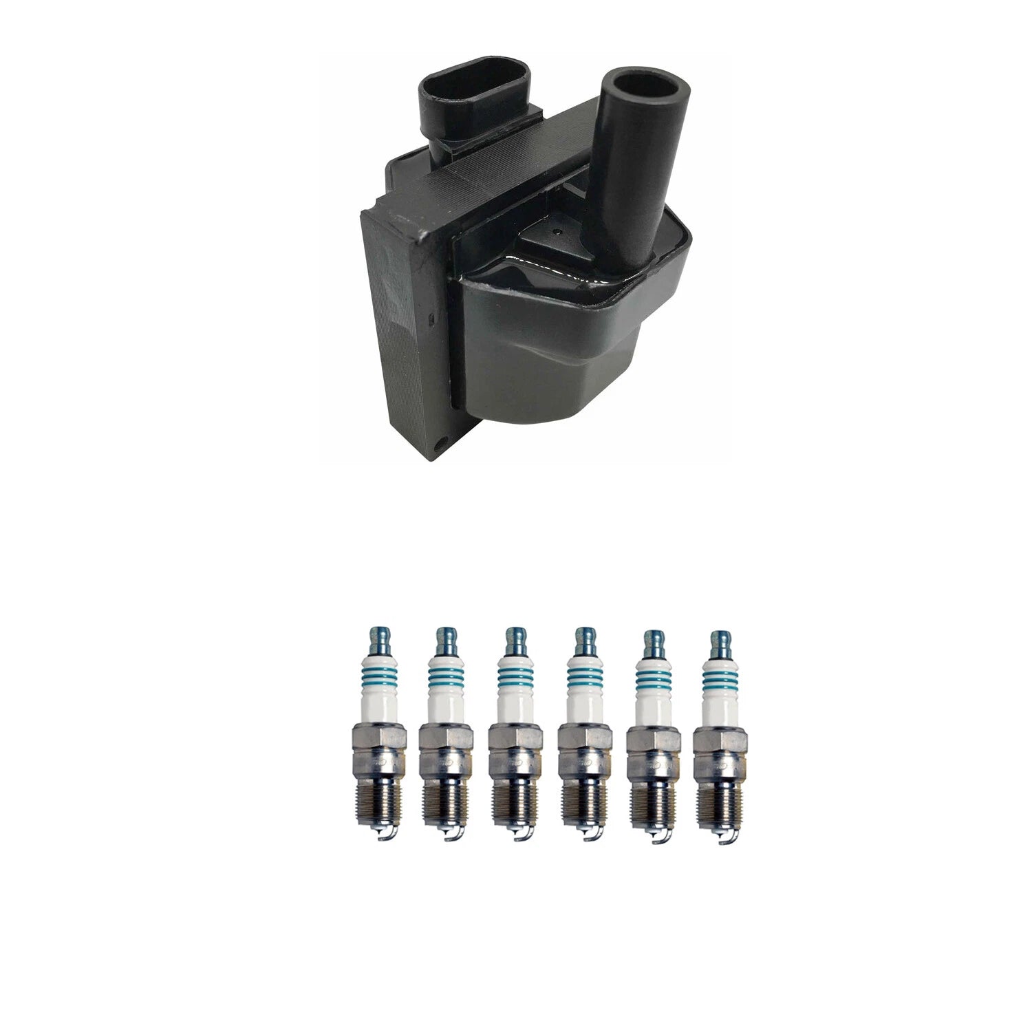 Hitachi Ignition Coil & 6 Denso Iridium Spark Plugs for Astro Blazer (1995–2005)