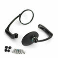 Pair of L-Bar Round Rear View Mirrors for Universal Motorcycle (8/10mm)