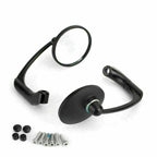 Pair of L-Bar Round Rear View Mirrors for Universal Motorcycle (8/10mm)