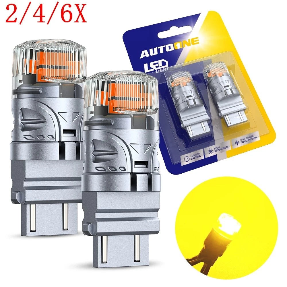 2X 3157 4157 LED Front Turn Signal Blinker Light Bulb Amber for