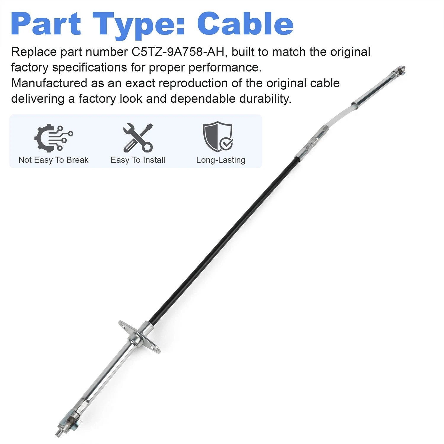 Accelerator Cable for Ford F-100 F-250 (1965–1966) C5TZ-9A758-AH